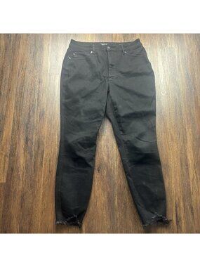 Judy Blue JB88551 Skinny Fit Jeans Destroyed Black Raw Hem Women’s Size 14W